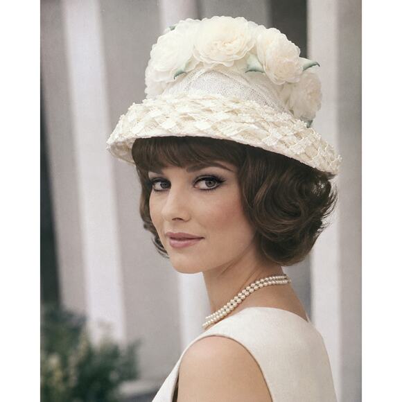 Vintage 50s White Chiffon Floral Brim Hat Union Label Formal Turn heads with this dreamy 1950s white floral hat — the  main image 4